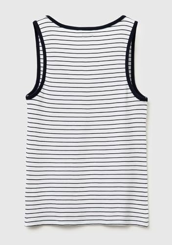 Benetton Canottiera Donna Bianco XS in Costina Slim