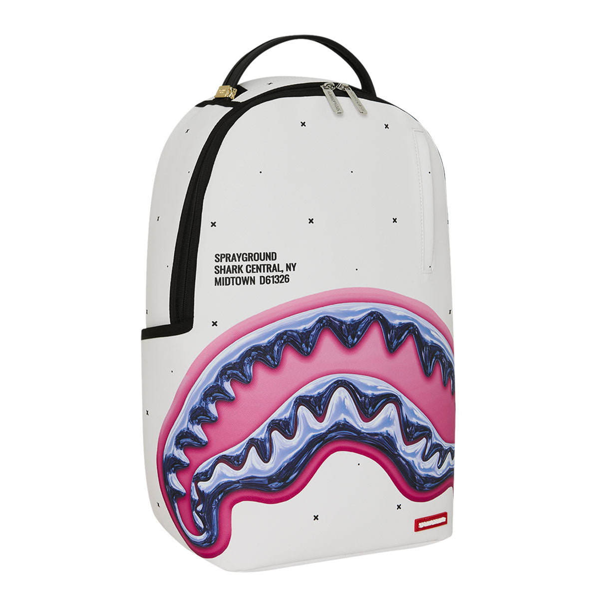 Sprayground 910B8427NSZ Zaino Bianco Shark Liquid Chrome PVC