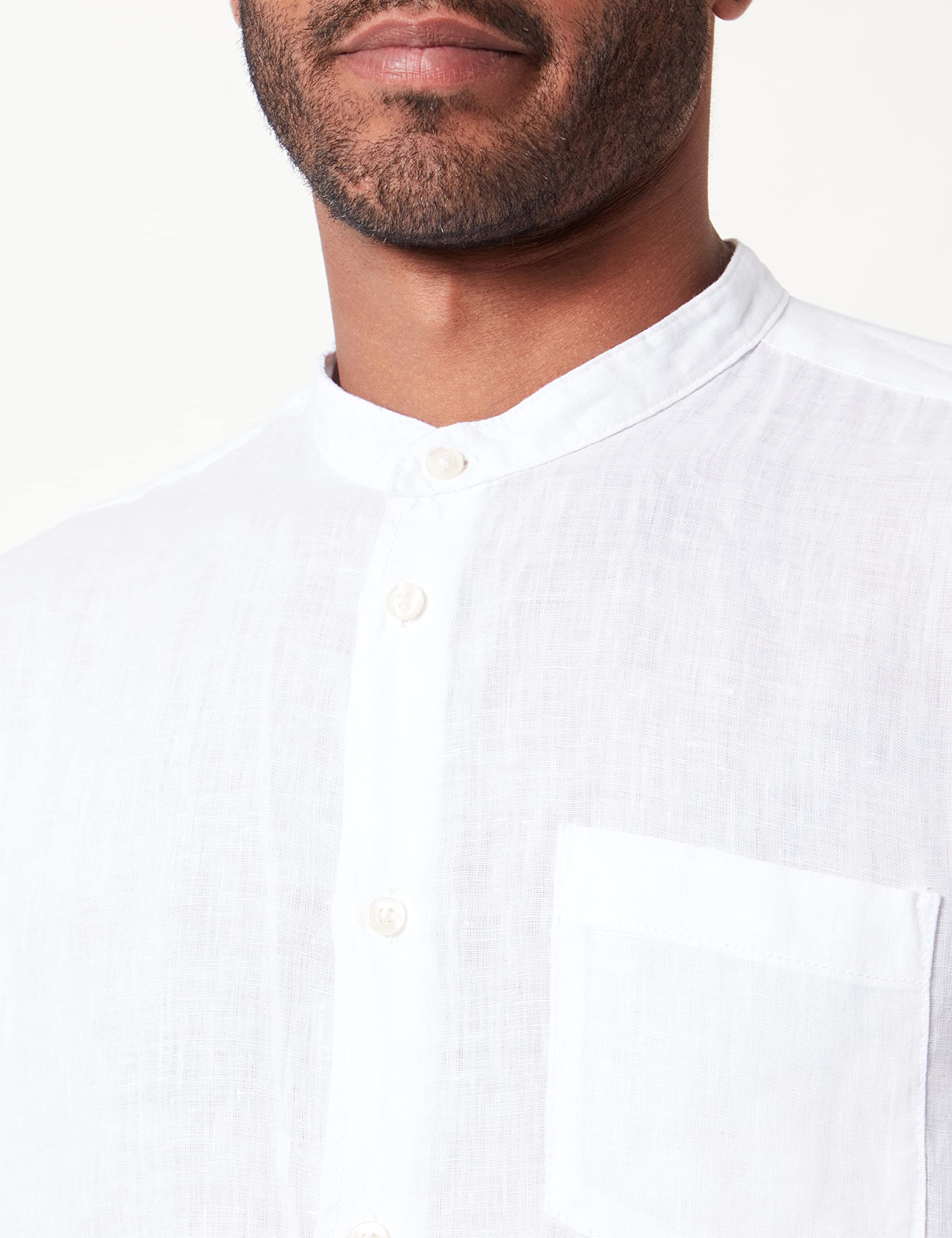 Benetton 5bku5ql08 Camicia Lino Uomo Righe 934