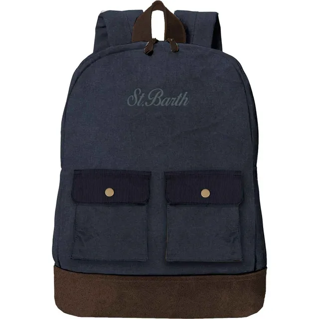 MC2 Saint Barth Cody Wax zaino navy marrone cerato