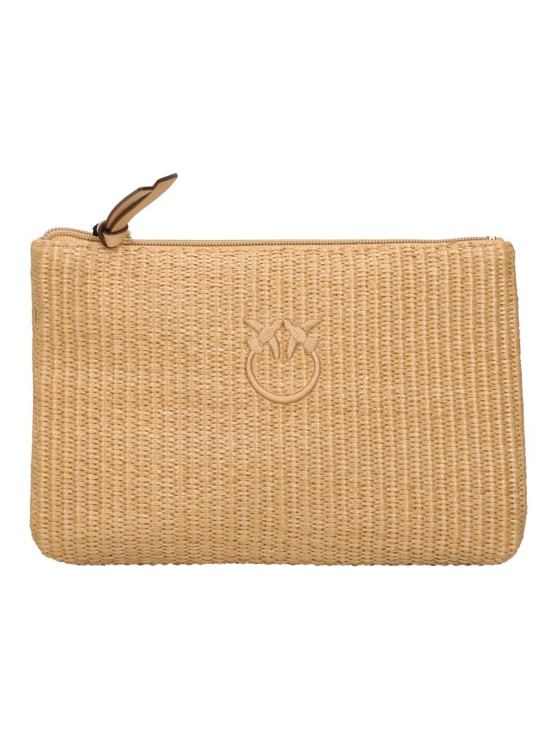 Pinko 106763 A39Y pochette donna beige raffia intrecciata