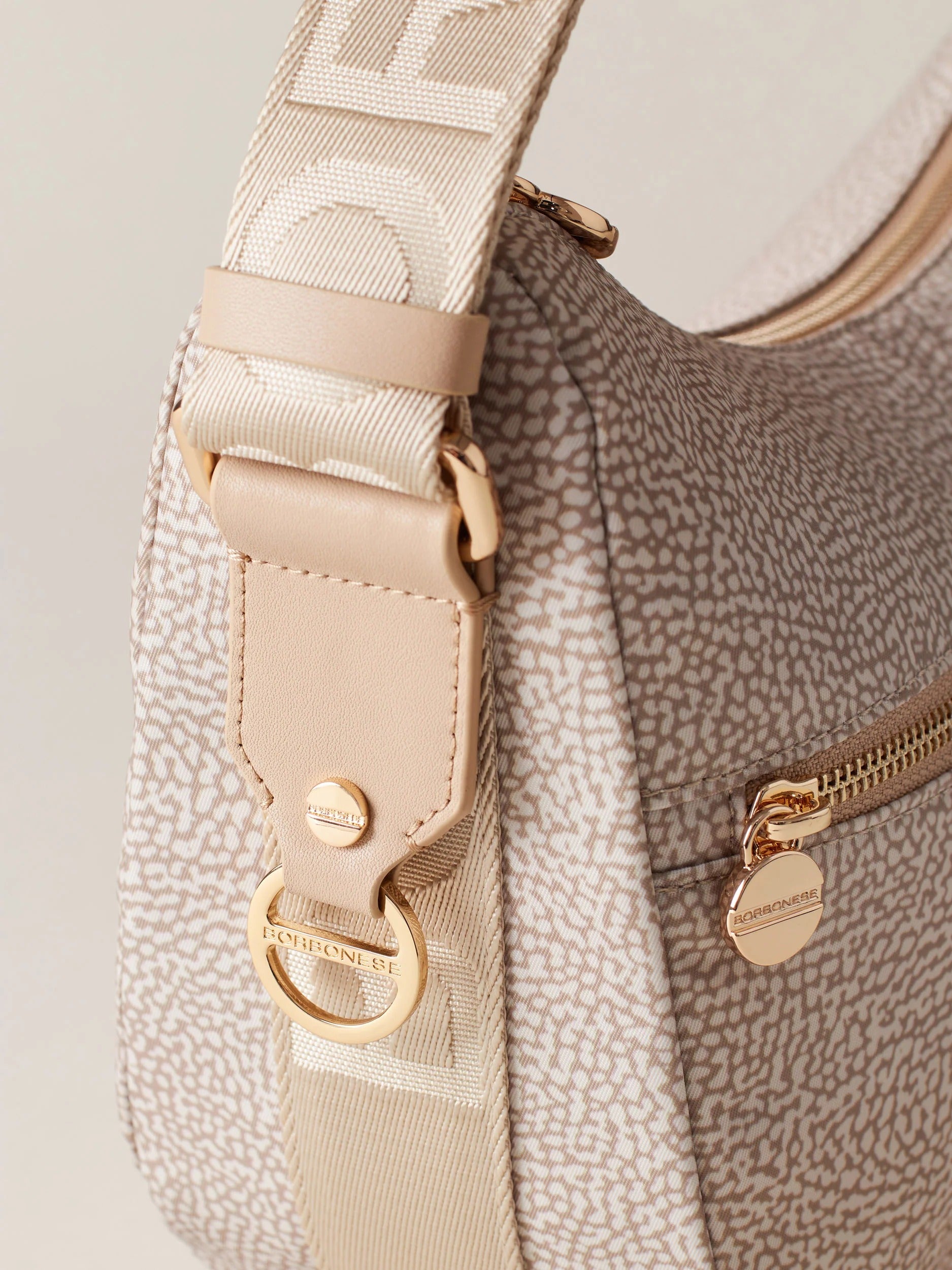 Borbonese Luna Small 934107 I15 Borsa Donna Sabbia OP