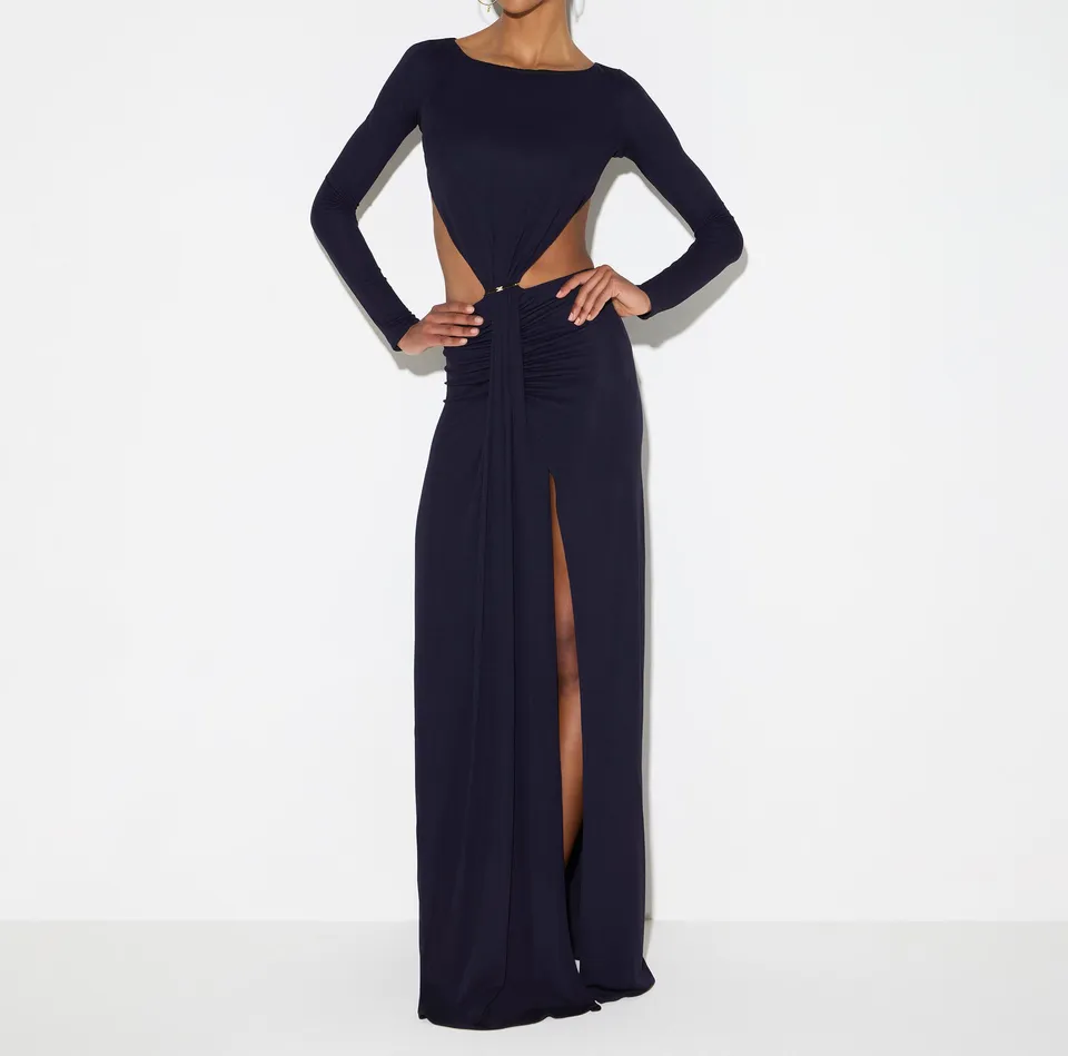Elisabetta Franchi ABR3467E2 Abito Blu Notte Cut-Out