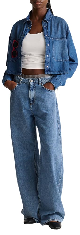 Benetton Jeans Wide 5 Tasche 100% Cotone