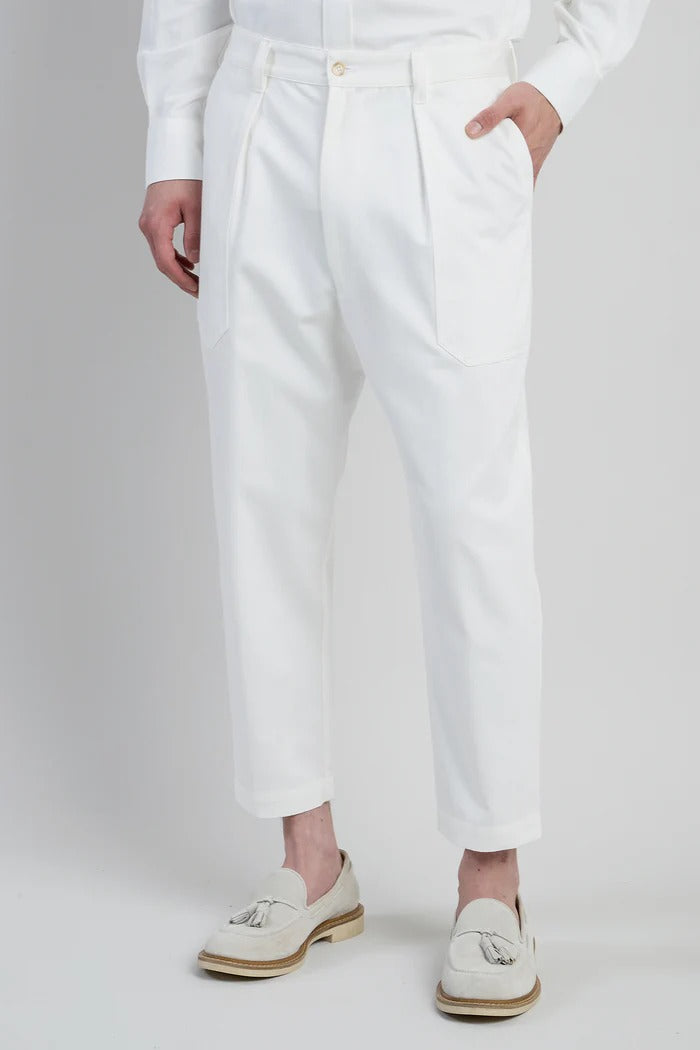 Eleventy M75PANM12 TES0M14301 pantalone bianco cotone