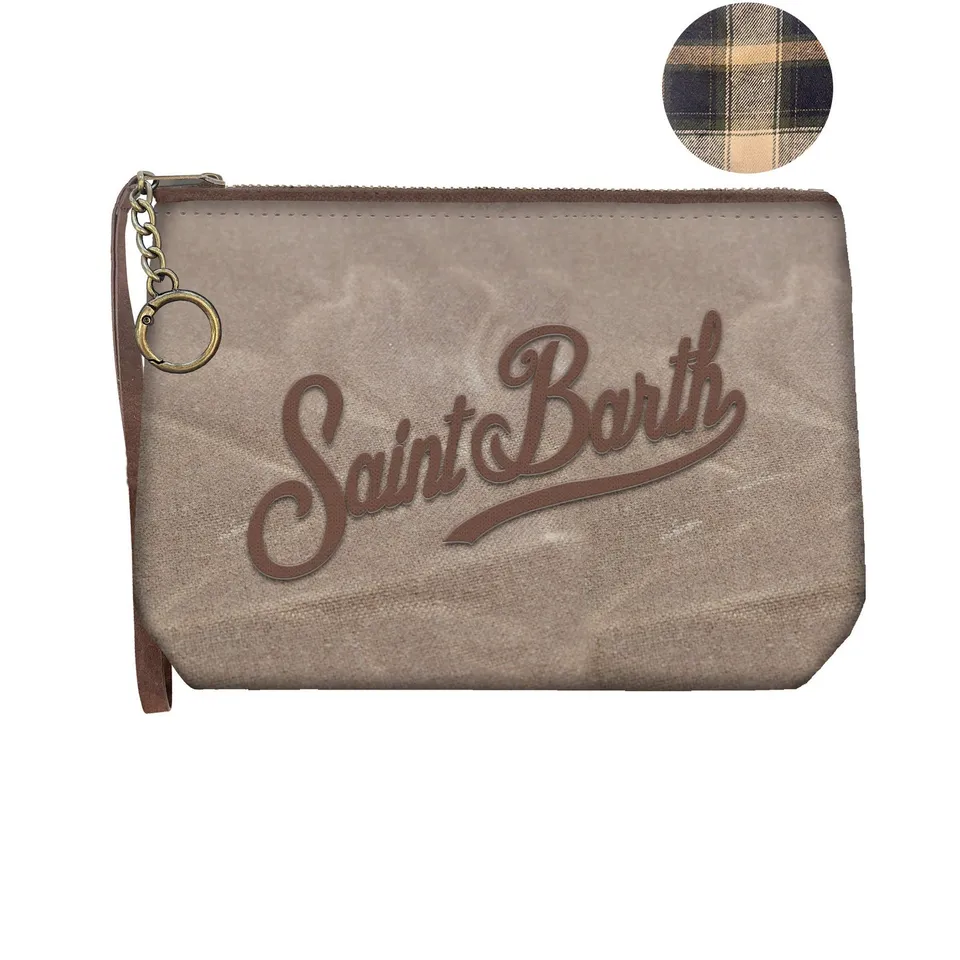 MC2 Saint Barth Aline Mini Wax Pochette Fango Marrone