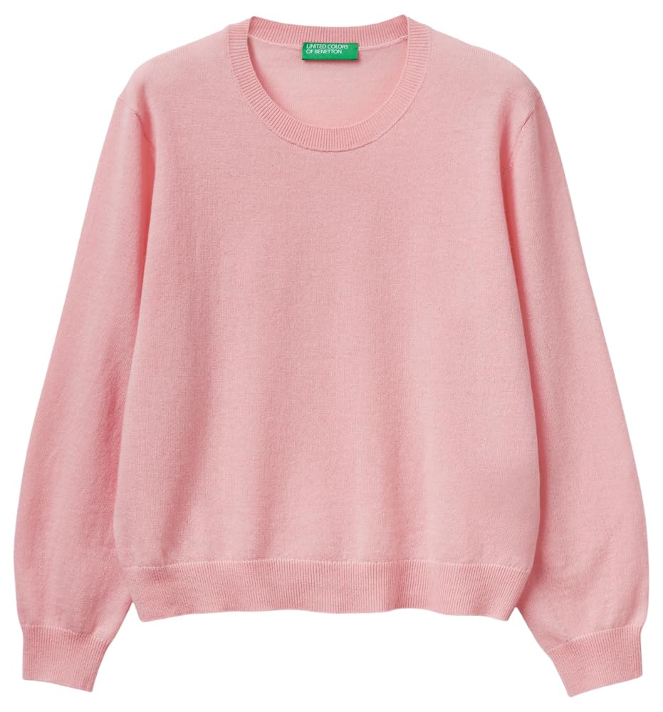 Benetton 1002d10bg maglia girocollo donna morbida rasata