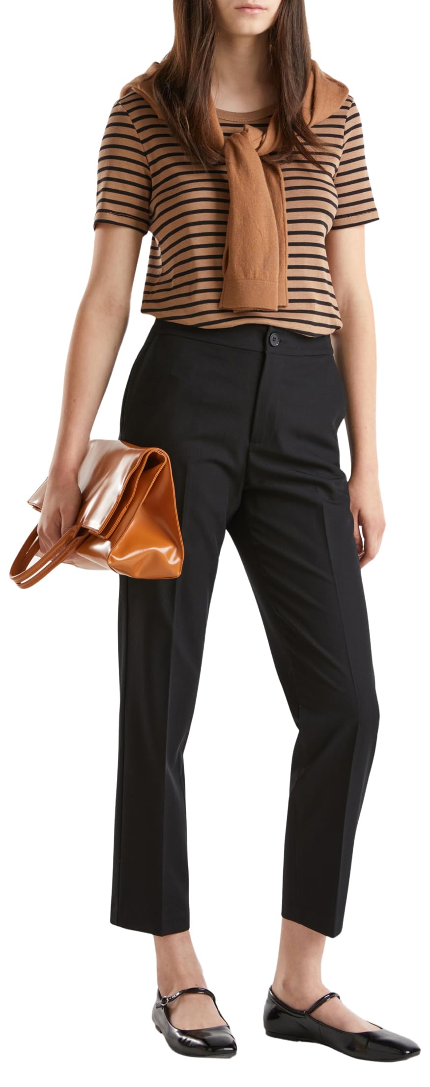 Benetton Pantaloni Donna Capri Taglia 36 Vita Alta