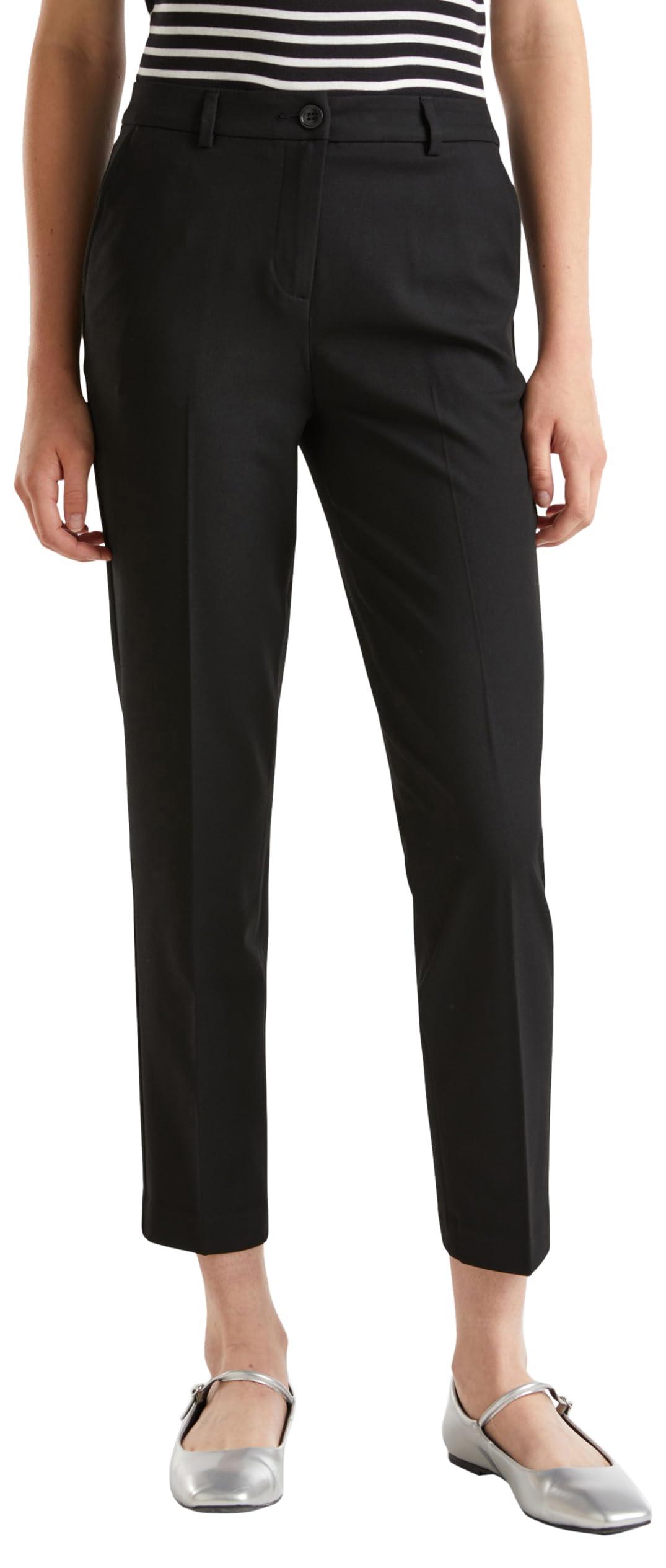 Benetton 4l4h557r4 Pantaloni Donna Gabardina Blu Caviglia
