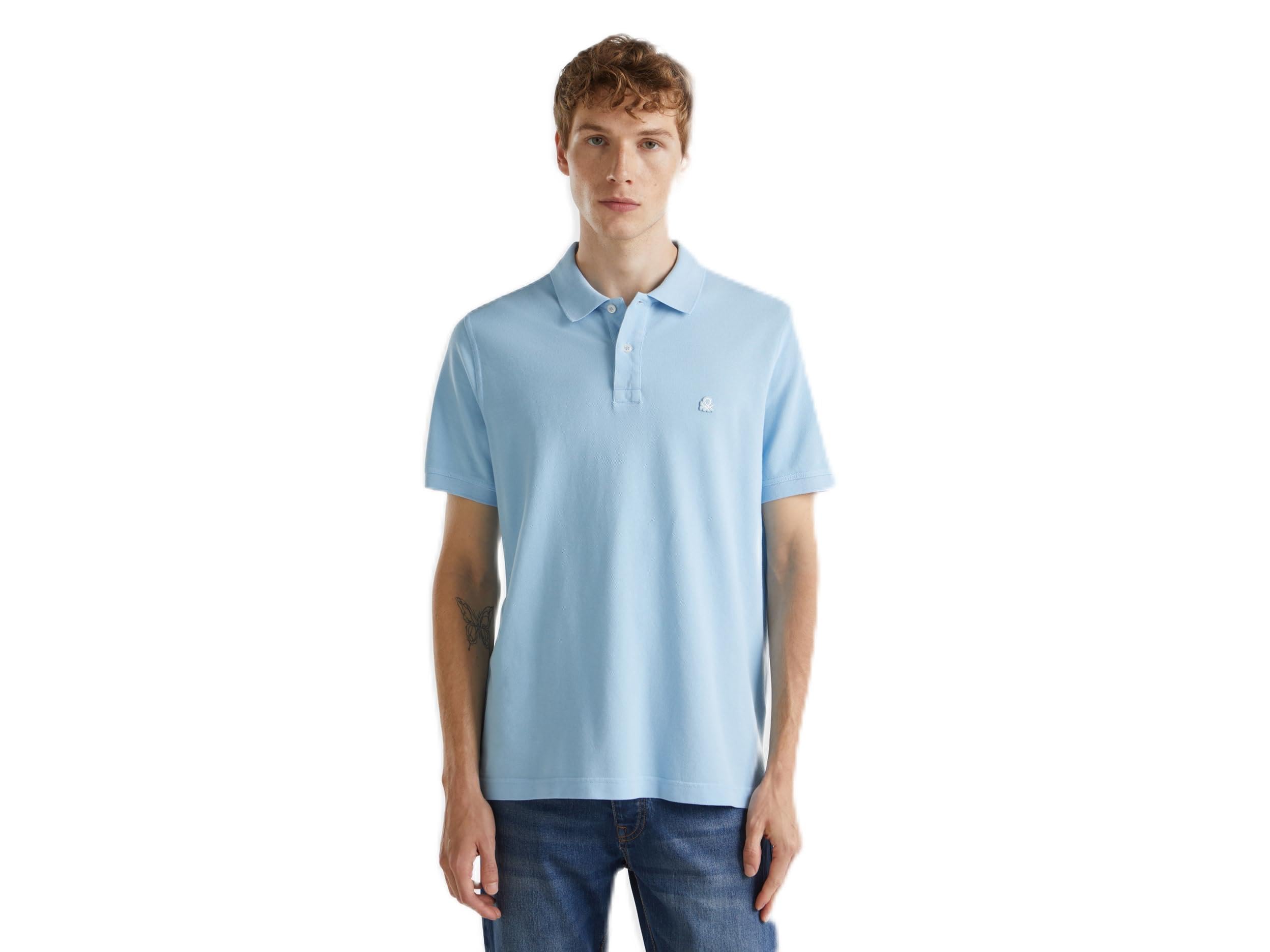 Benetton 3089j3179 maglia polo uomo verde XXL manica corta