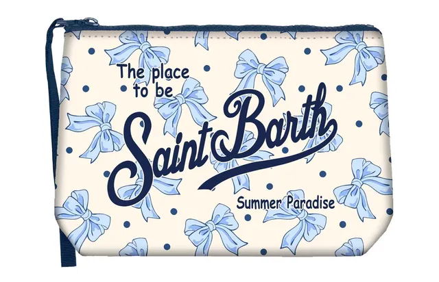 MC2 Saint Barth Aline Pochette Scuba Bows Pois Bianco