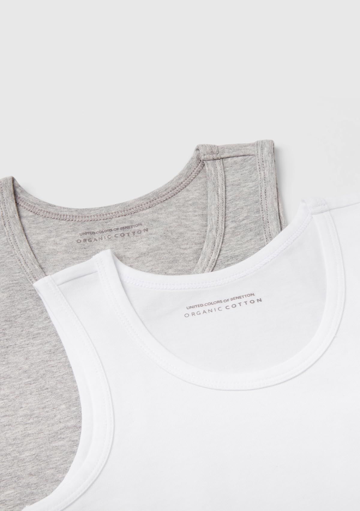 Benetton 3op80h014 Set 2 Canotte Bimbo Grigio 501