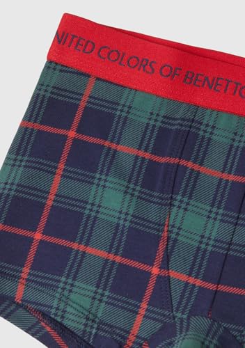 Benetton Boxer Corti Bambino 160 Cotone Blu Stampa Natale