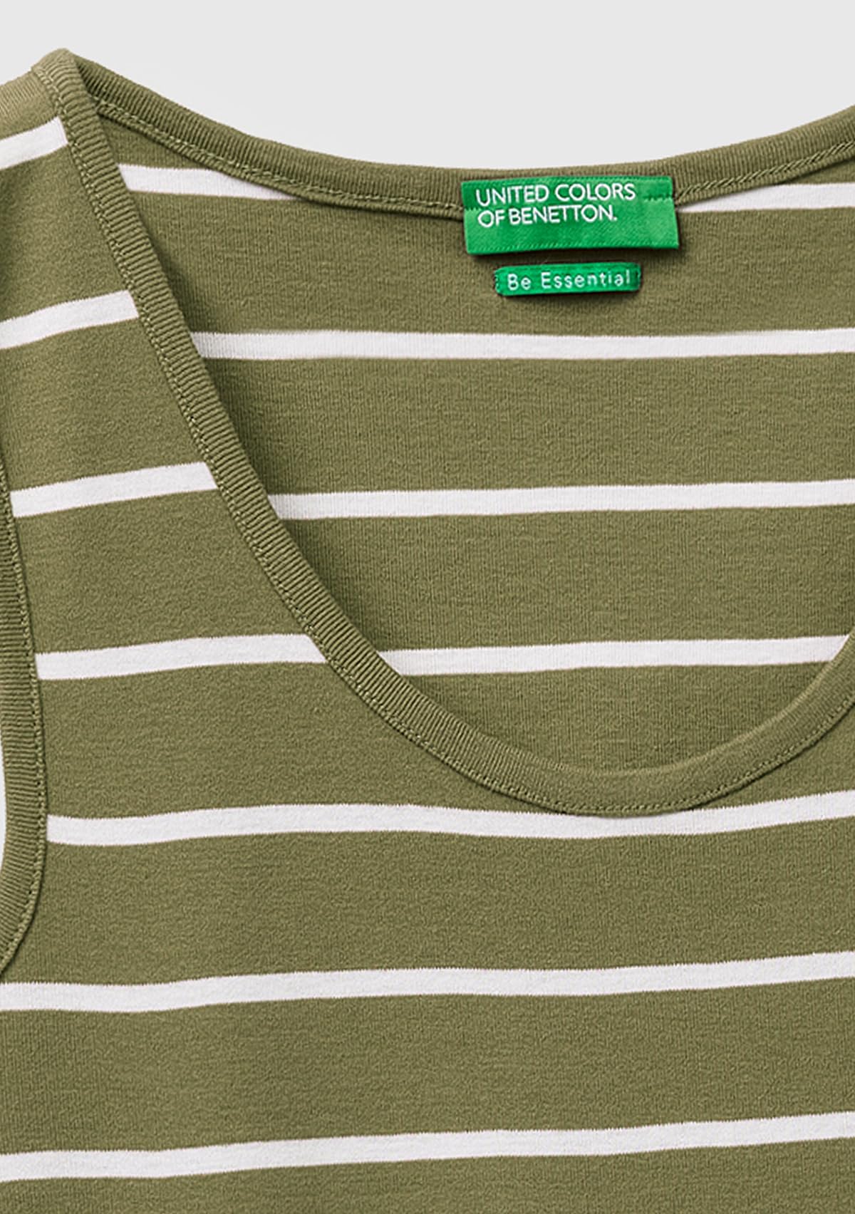 Benetton Canotta Costina Rigata Slim Fit Tinta Unita