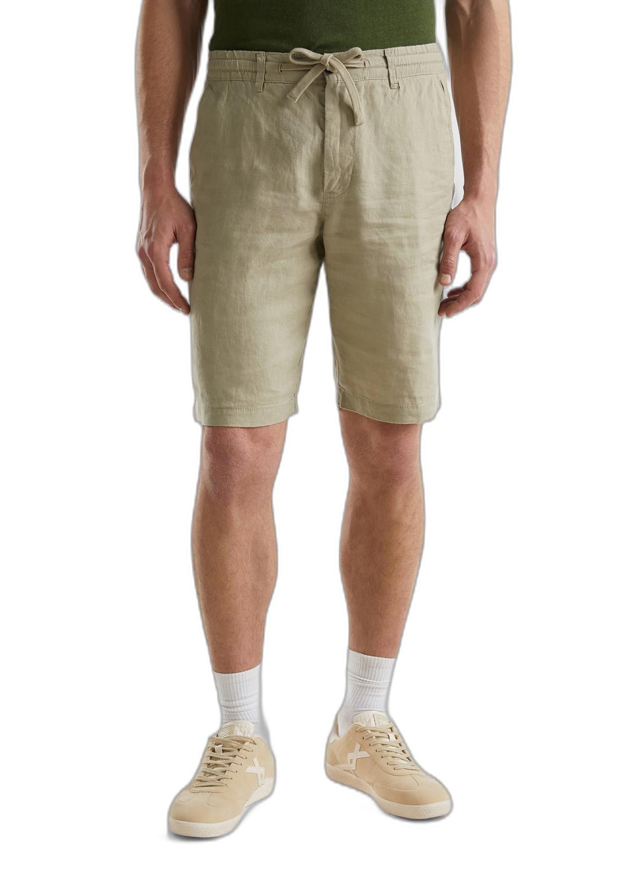 Benetton bermuda uomo lino elastico uso quotidiano
