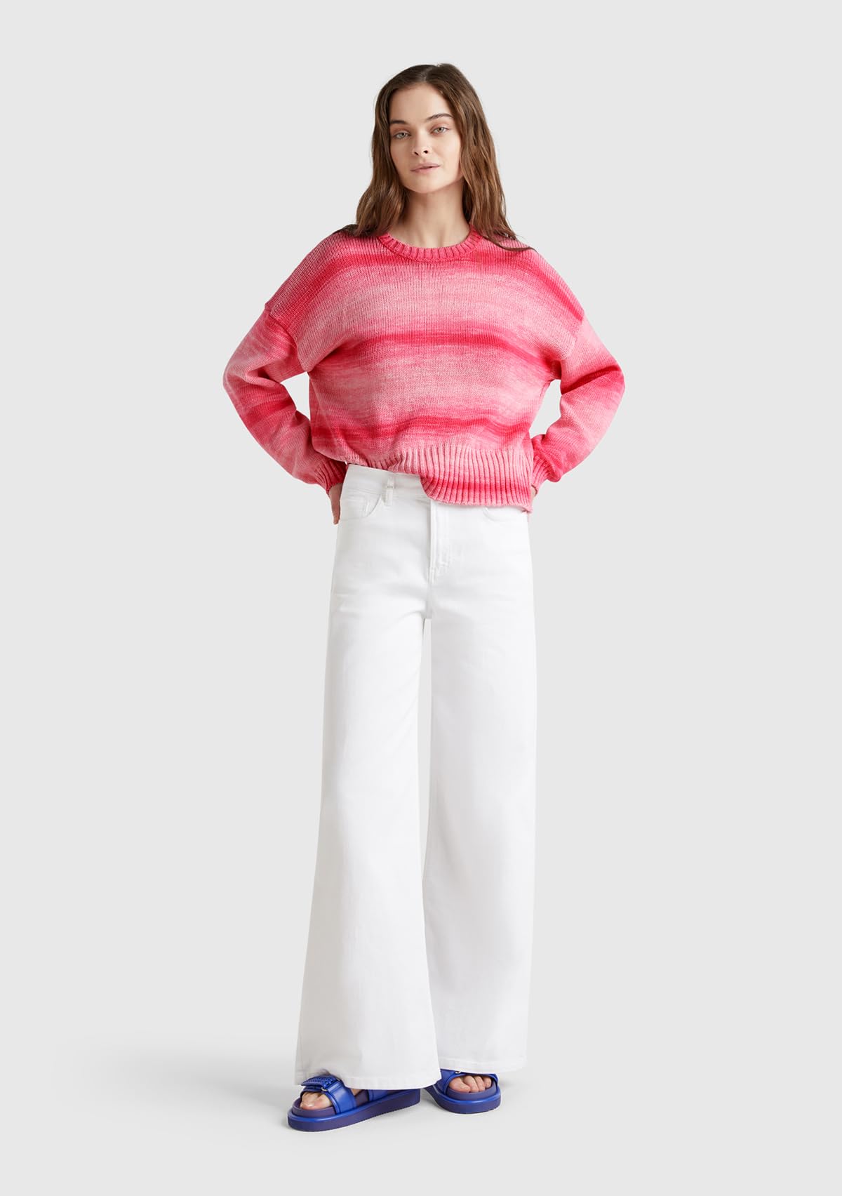Benetton Maglieria Maglione Donna Girocollo Boxy Sfumato