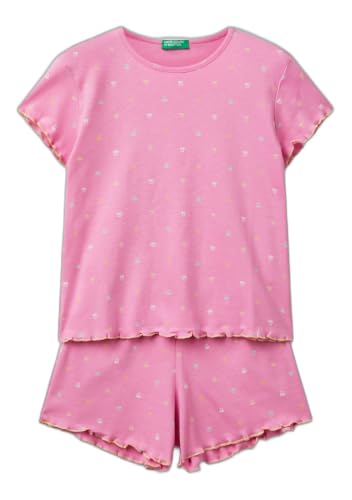 Benetton 33on0p08a pigiama bambina 90 t-shirt+short fantasia