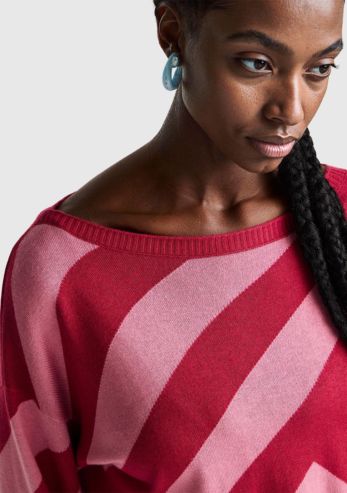Benetton Maglieria Maglia Barchetta Rasata Misto Lana Leggera