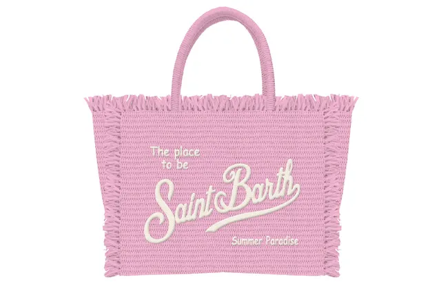 MC2 Saint Barth Vanity Mini Straw Borsa Rosa Paglia