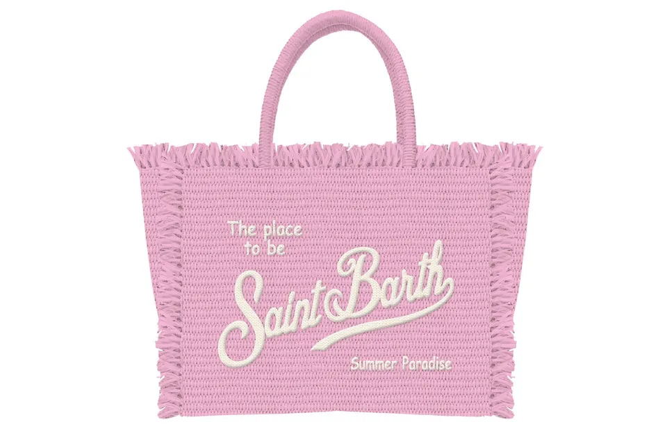 MC2 Saint Barth Vanity Mini Straw Borsa Rosa Paglia