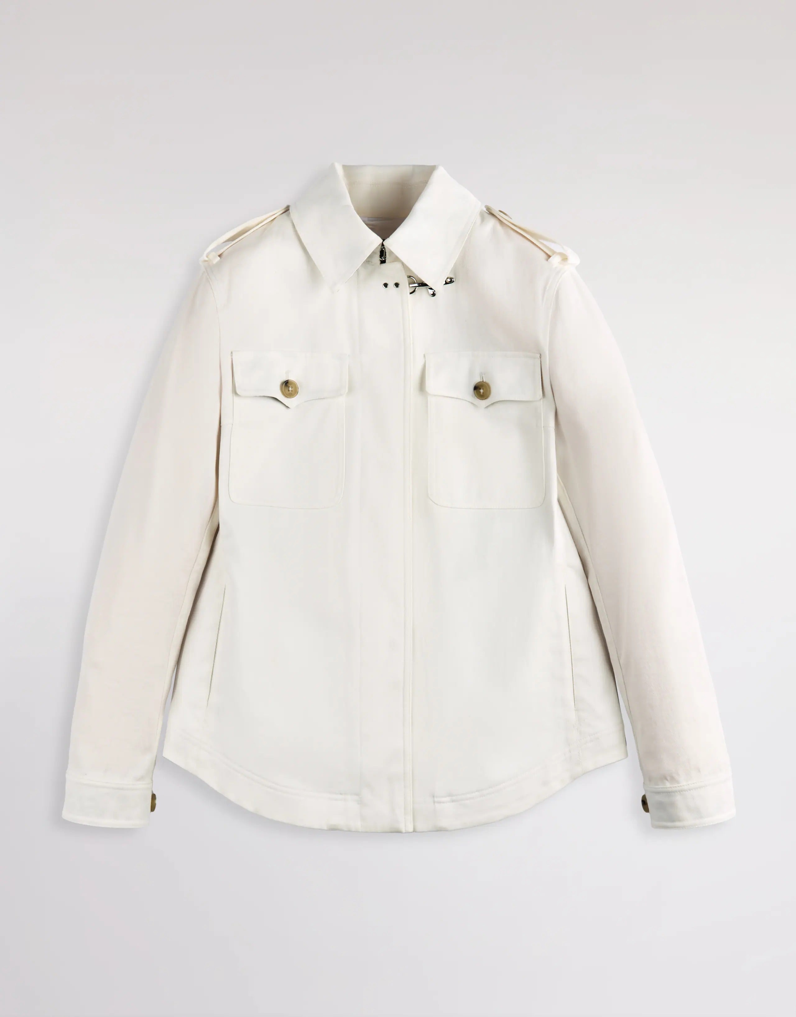 Fay NAW0452317SYC Giacca Camicia Panna Drill Cotone
