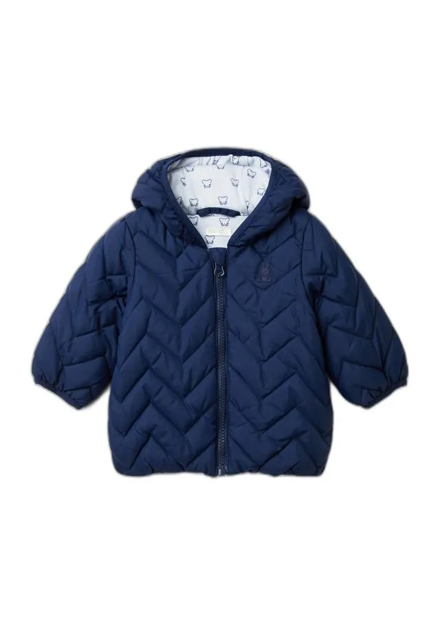 Benetton Giacca Bimbi Giubbotto Blu 56 Imbottito