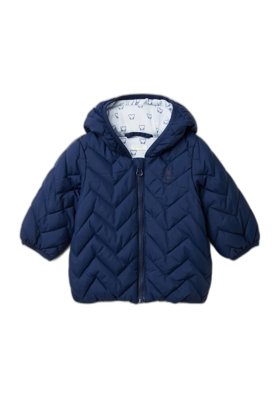 Benetton Giacca Bimbi Giubbotto Blu 56 Imbottito