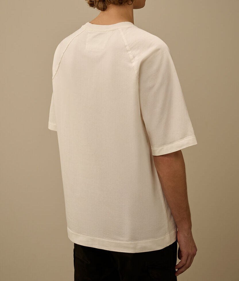 C.P. Company 20CMSS034A Felpa Uomo Bianca Gauze White