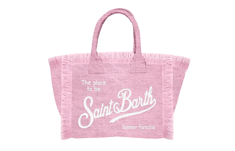 MC2 Saint Barth Vanity Mini Linen borsa rosa lino