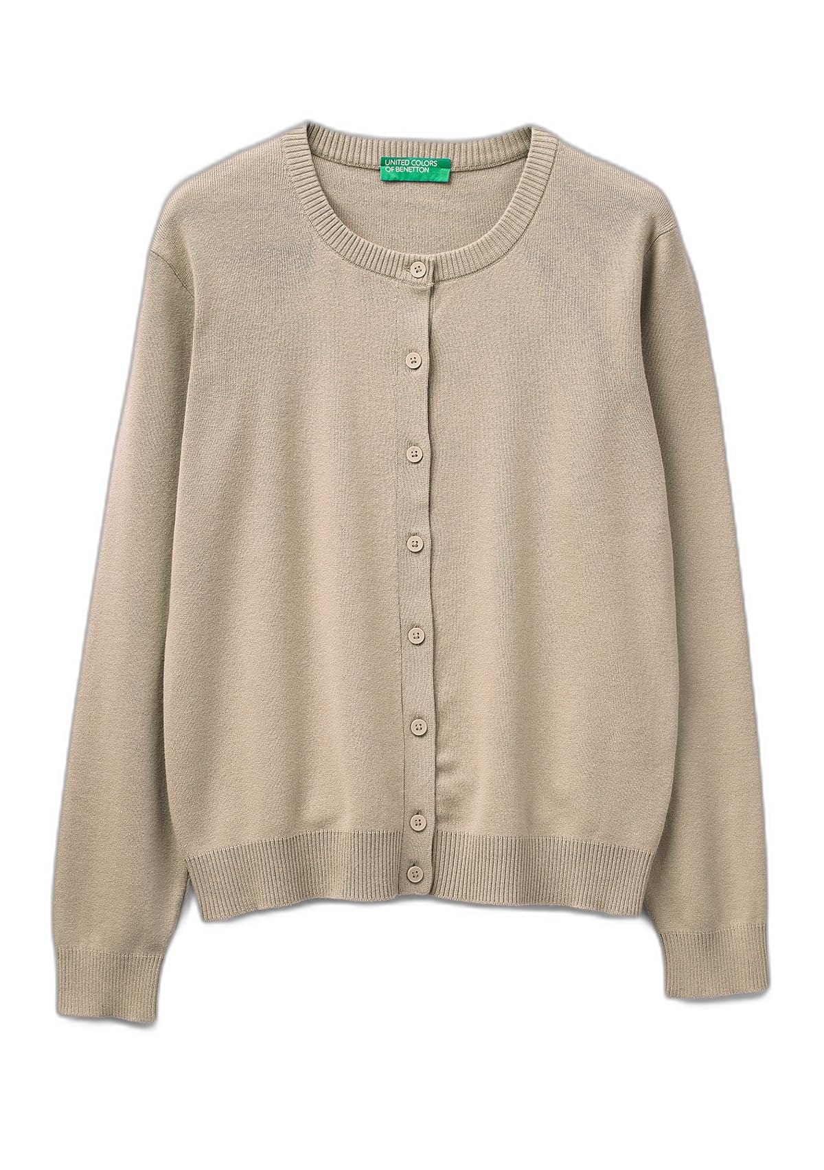 Benetton Maglieria 1C19D502P Cardigan Donna Blu XXS Aperto