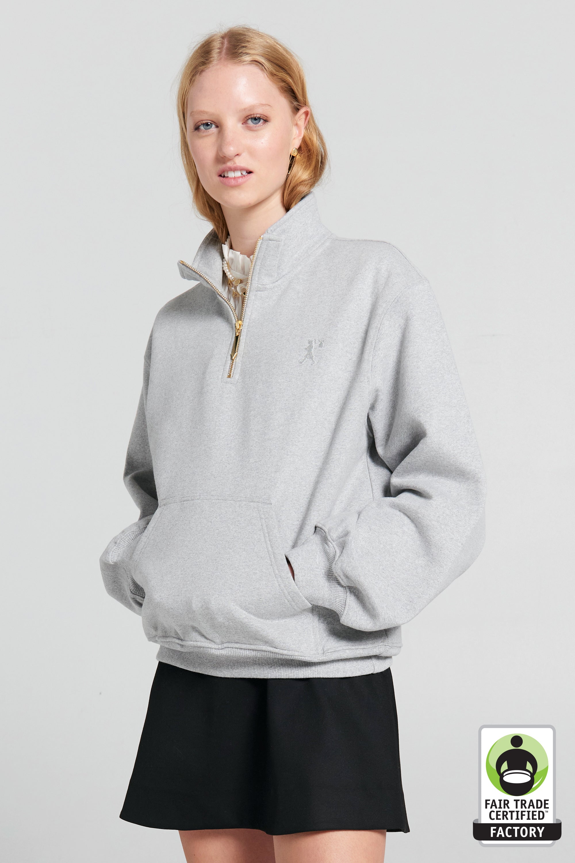 Karen Walker Runaway Girl felpa zip Grey Marle