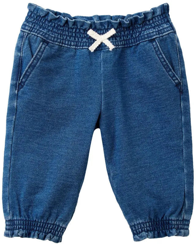 Benetton 4bayaf010 Pantaloni Bimba 56 denim con fiocco