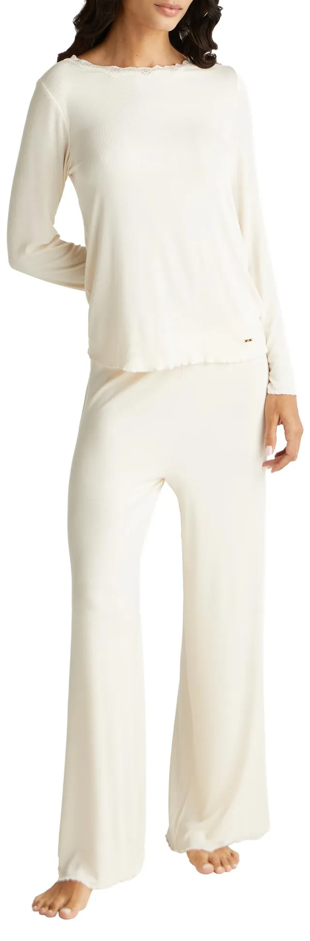 Benetton pigiama donna costina modal scollo barchetta taglia S