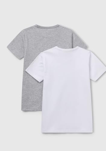 Benetton 3op80m018 T-shirt Bambini Cotone Grigio Melange