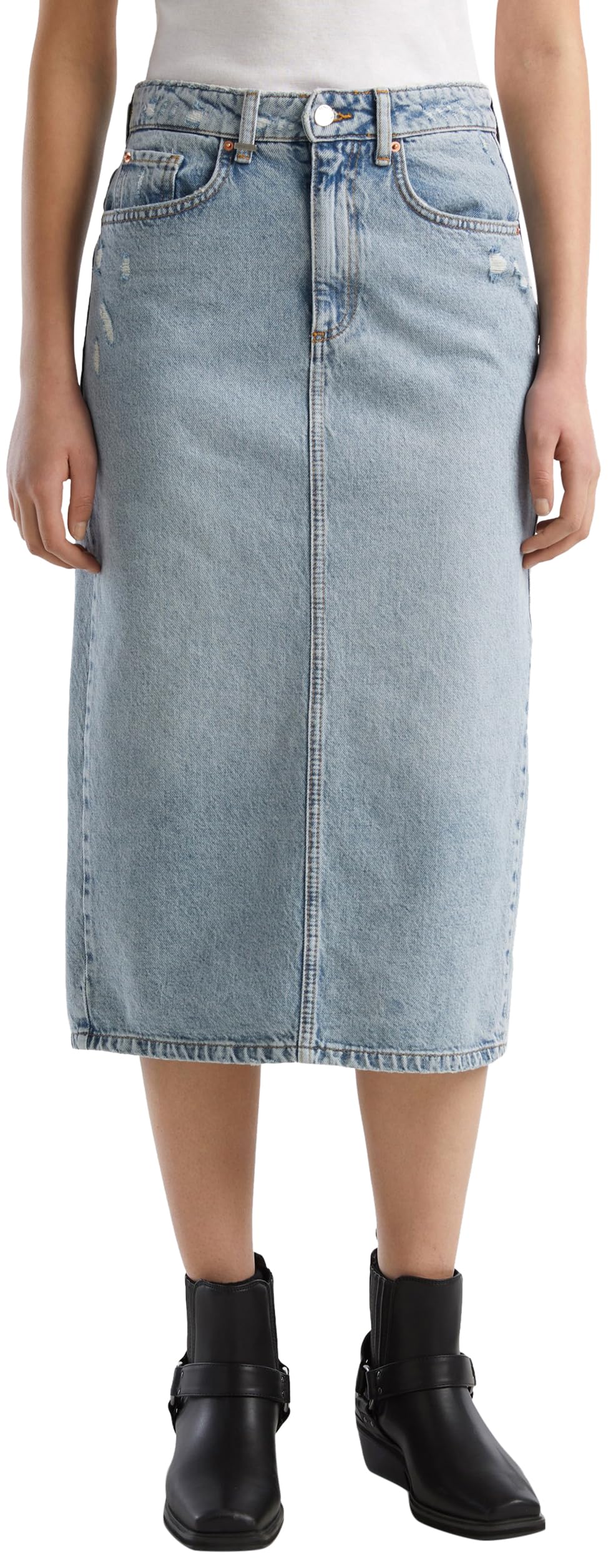 Benetton Gonne 46JTD0036 Longuette Denim 902 36