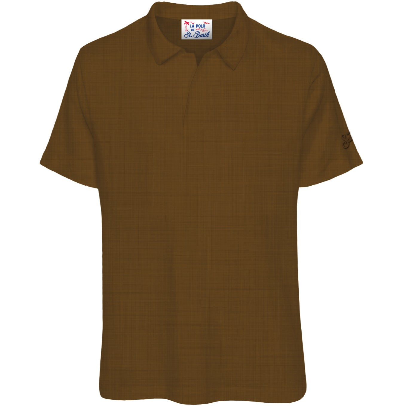 MC2 Saint Barth Fraser polo uomo marrone puro lino