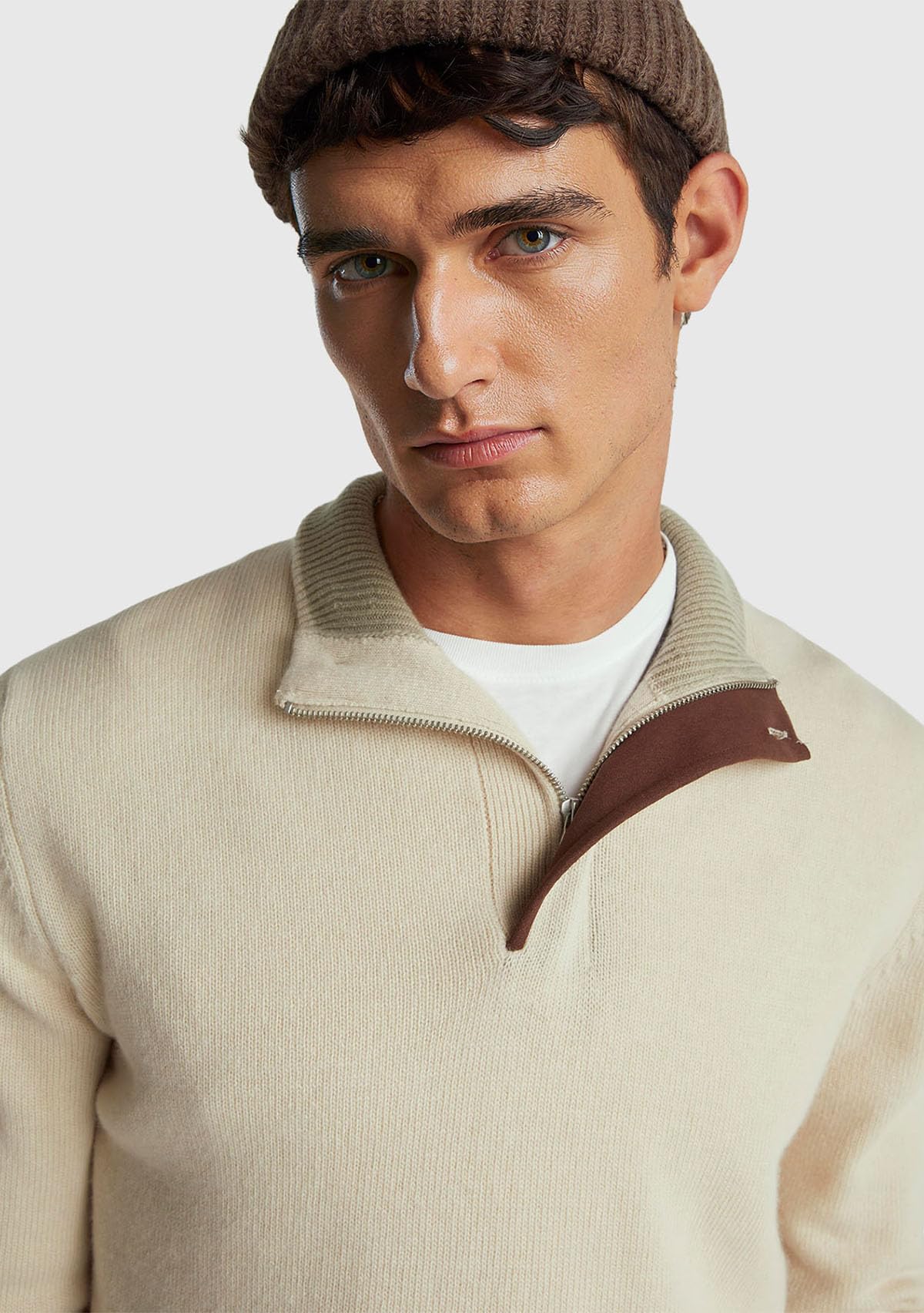 Benetton Maglieria 1444u2022 Maglione Uomo XS con zip